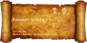 Kender Viola névjegykártya